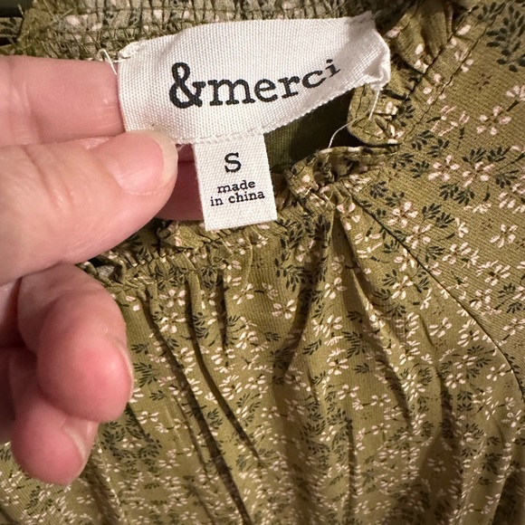 Olive floral dress - Picture 2 of 9